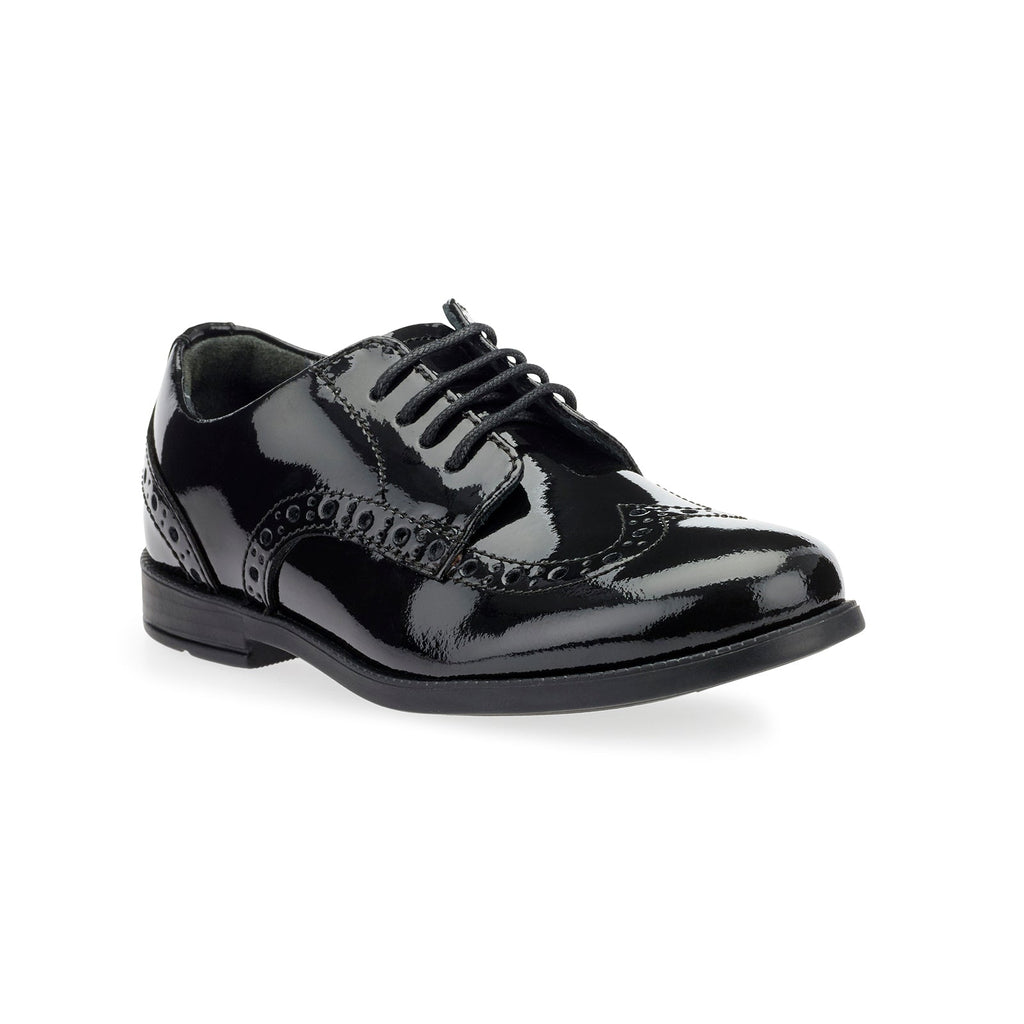 little brogues Childrens school shoes online start-rite brogue patent angle