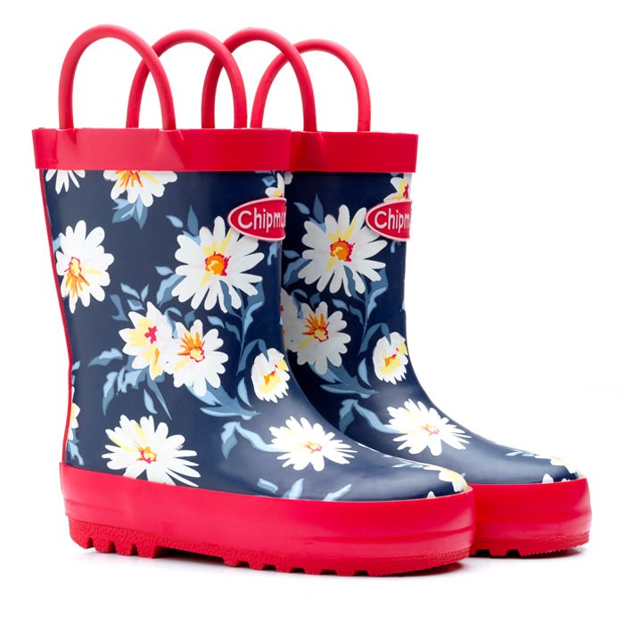little brogues Childrens wellies online chipmunks daisy flowers front angle