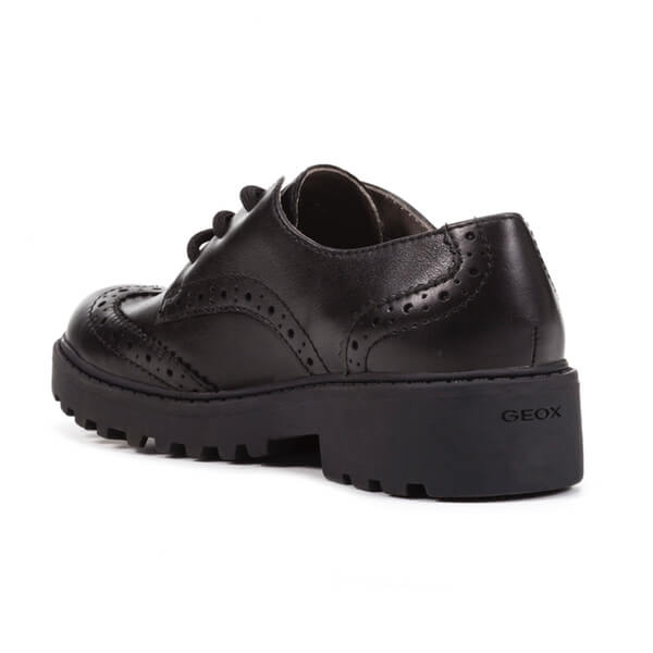 little brogues school shoes online Geox Casey brogue black leather heel