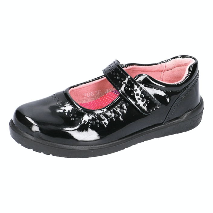 little brogues Childrens school shoes online cricosta Lillia black patent side