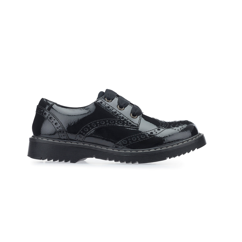 little brogues Childrens shoes online start-rite impulsive black patent school shoe side