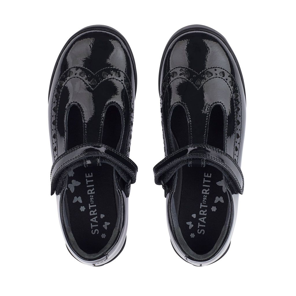 little brogues Childrens school shoes online start-rite leapfrog black patent t-bar top