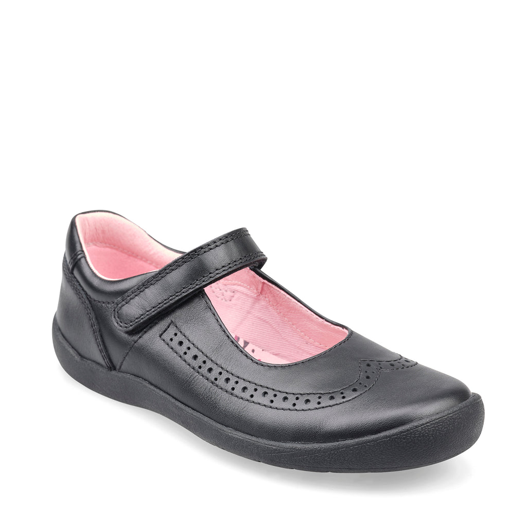 little brogues Childrens shoes online start-rite spirit black school shoe angle