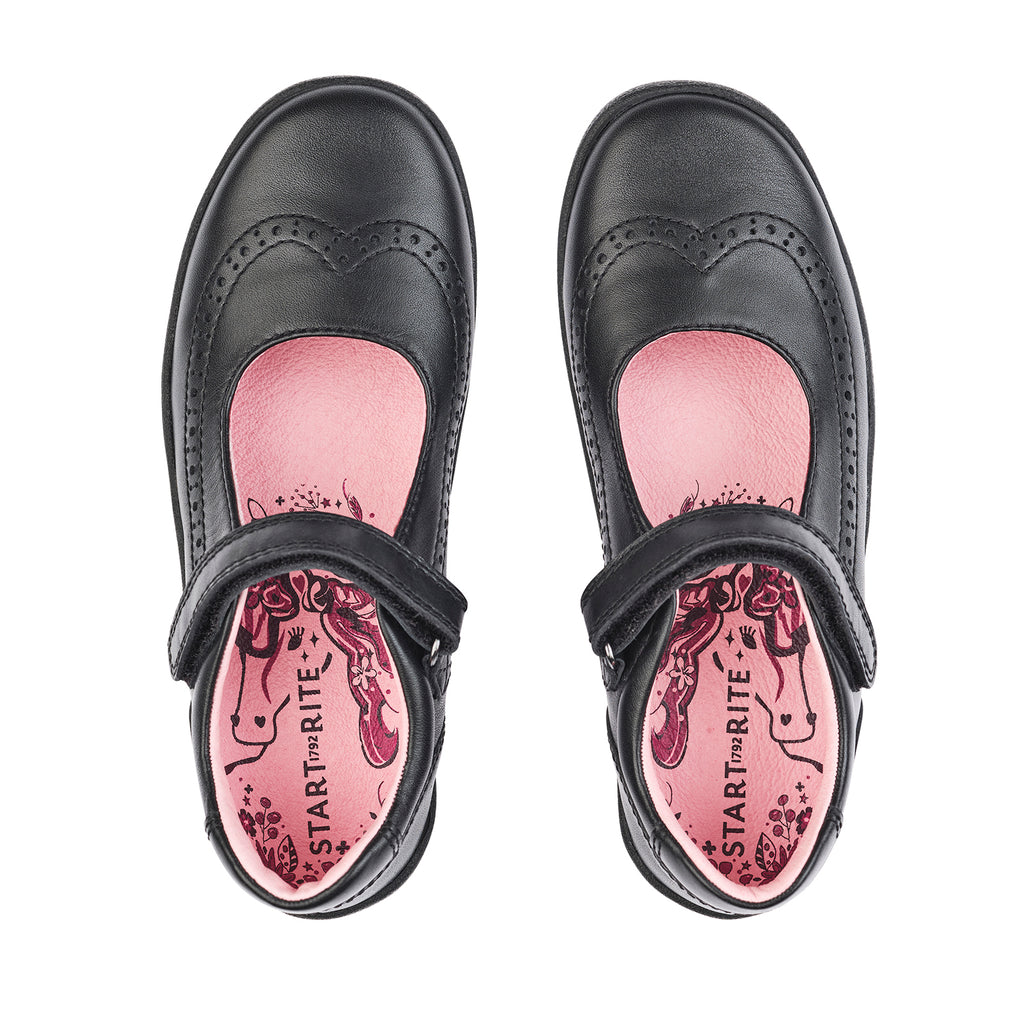 little brogues Childrens shoes online start-rite spirit black school shoe top
