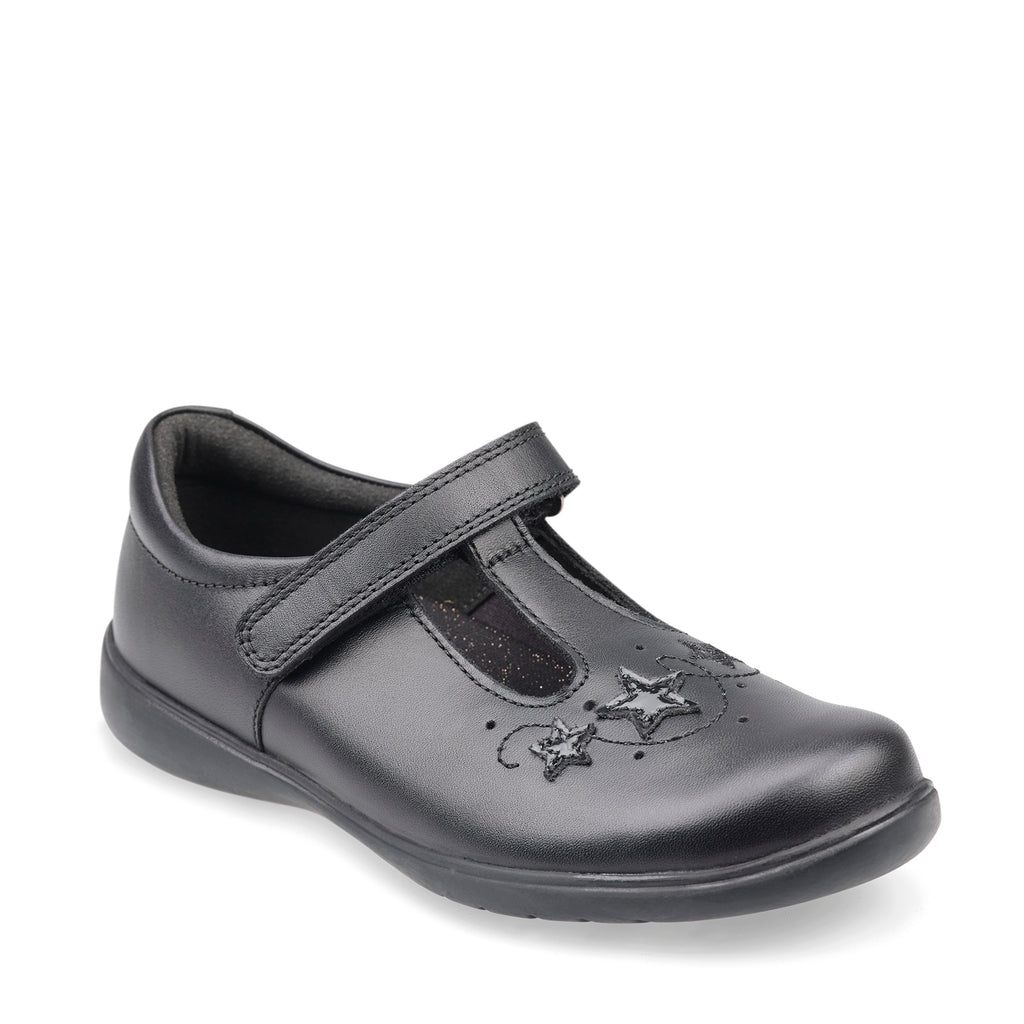little brogues school shoes online start rite star jump black leather angle