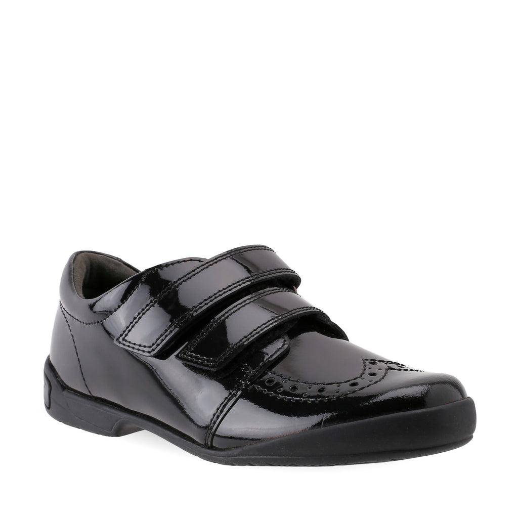 little brogues school shoes online flair black patent angle
