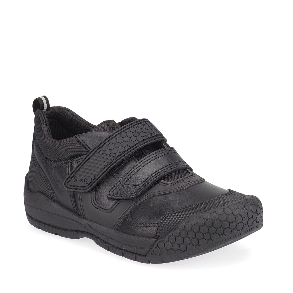 little brogues Childrens shoes online start-rite strike black school shoe angle