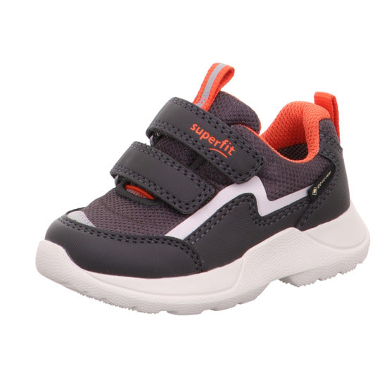 little brogues childrens trainers online superfit rush grey orange angle