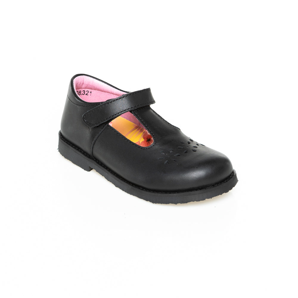 little brogues school shoes online petasil lurdes black leather angle