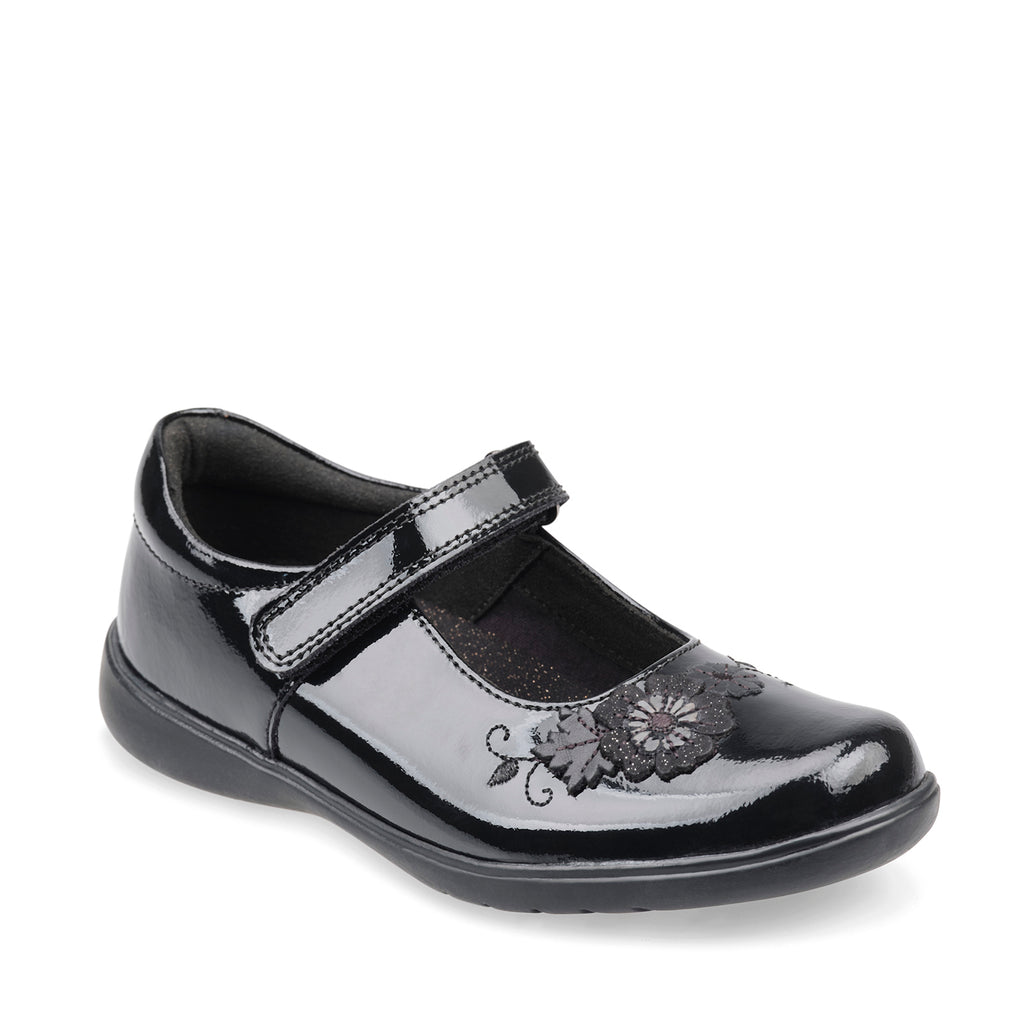 little brogues school shoes online wish black patent angle